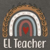 El Teacher Rainbow Heart Cotton Canvas Backpack
