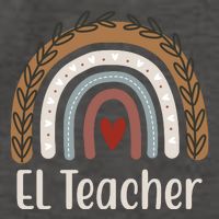 El Teacher Rainbow Heart Vector Backpack