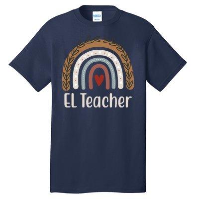 El Teacher Rainbow Heart Tall T-Shirt