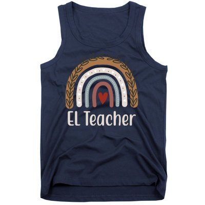 El Teacher Rainbow Heart Tank Top