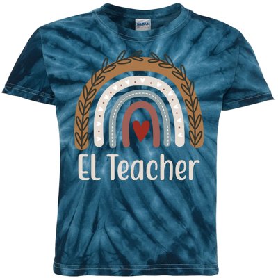 El Teacher Rainbow Heart Kids Tie-Dye T-Shirt