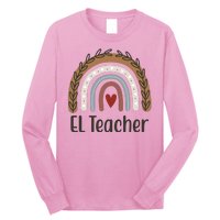 El Teacher Rainbow Heart Long Sleeve Shirt