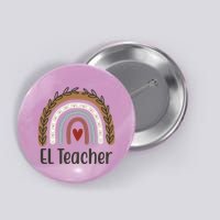 El Teacher Rainbow Heart Button