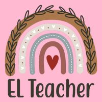 El Teacher Rainbow Heart Button