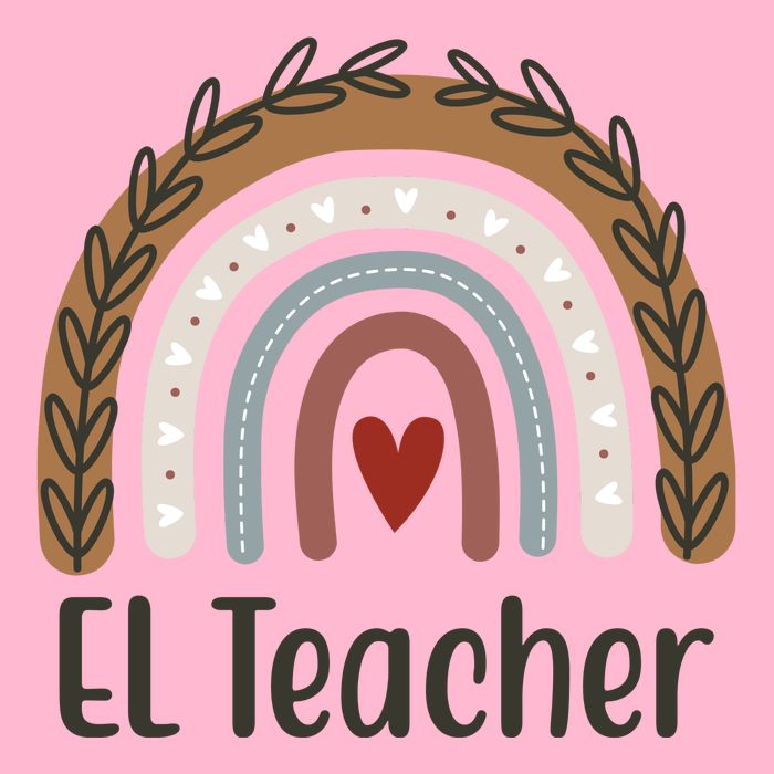 El Teacher Rainbow Heart Button