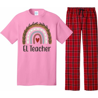 El Teacher Rainbow Heart Pajama Set