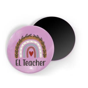 El Teacher Rainbow Heart Magnet