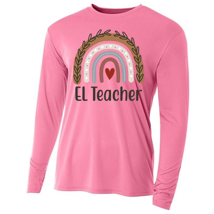 El Teacher Rainbow Heart Cooling Performance Long Sleeve Crew