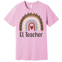 El Teacher Rainbow Heart Premium T-Shirt