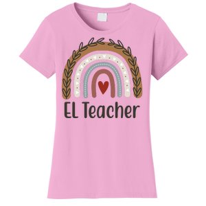 El Teacher Rainbow Heart Women's T-Shirt