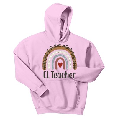 El Teacher Rainbow Heart Kids Hoodie