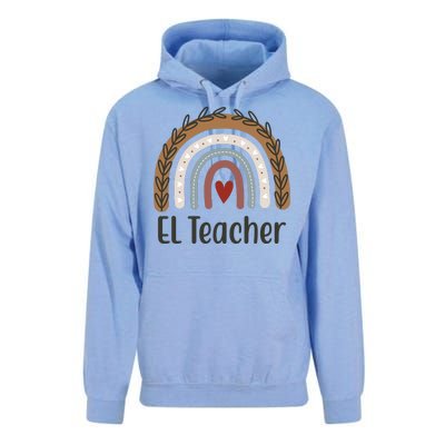 El Teacher Rainbow Heart Unisex Surf Hoodie