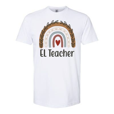 El Teacher Rainbow Heart Softstyle® CVC T-Shirt