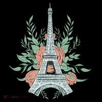 Eiffel Tower Rose Floral Backpack
