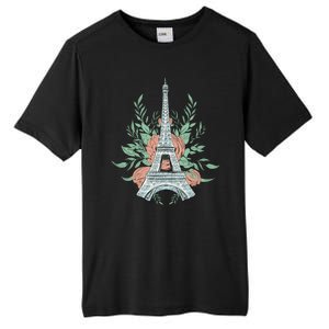 Eiffel Tower Rose Floral Tall Fusion ChromaSoft Performance T-Shirt