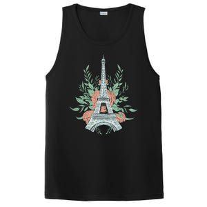 Eiffel Tower Rose Floral PosiCharge Competitor Tank