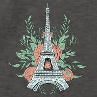 Eiffel Tower Rose Floral Vector Backpack