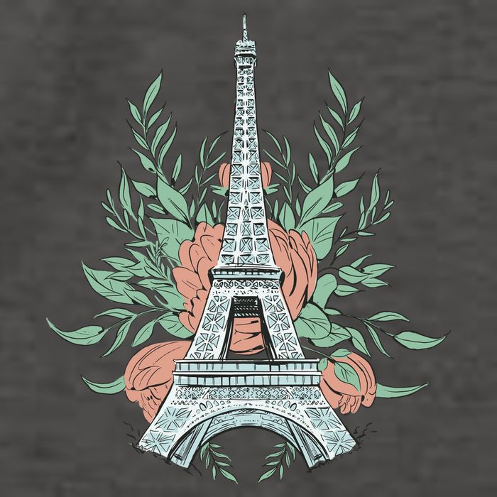 Eiffel Tower Rose Floral Vector Backpack