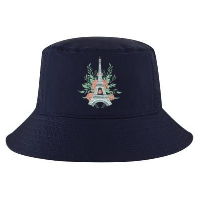 Eiffel Tower Rose Floral Cool Comfort Performance Bucket Hat