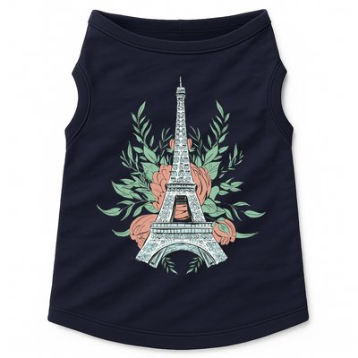 Eiffel Tower Rose Floral Doggie Tank