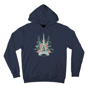 Eiffel Tower Rose Floral Hoodie