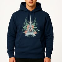 Eiffel Tower Rose Floral Hoodie