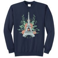 Eiffel Tower Rose Floral Sweatshirt