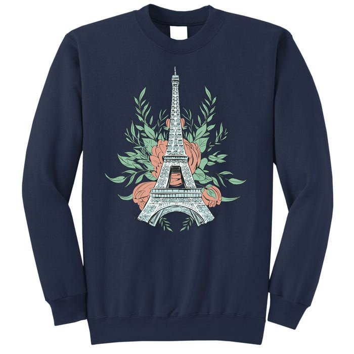 Eiffel Tower Rose Floral Sweatshirt