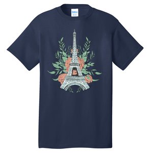 Eiffel Tower Rose Floral Tall T-Shirt