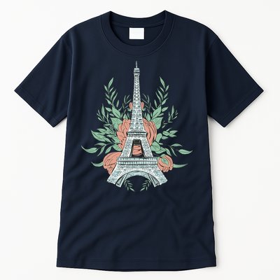 Eiffel Tower Rose Floral Tall T-Shirt