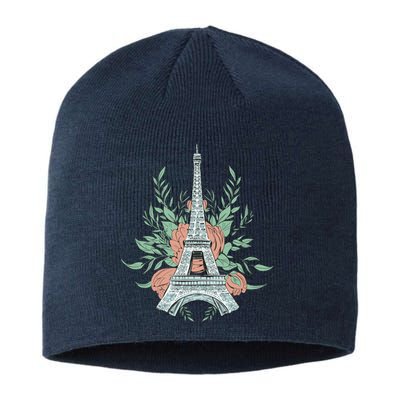 Eiffel Tower Rose Floral Sustainable Beanie