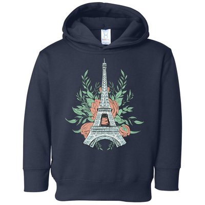 Eiffel Tower Rose Floral Toddler Hoodie