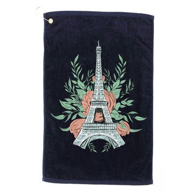 Eiffel Tower Rose Floral Golf Towel