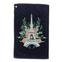 Eiffel Tower Rose Floral Golf Towel
