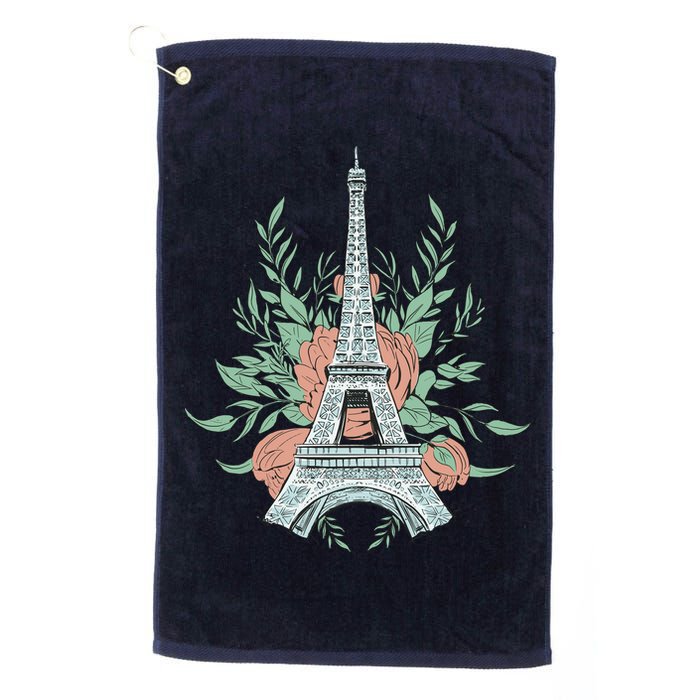 Eiffel Tower Rose Floral Golf Towel