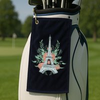 Eiffel Tower Rose Floral Golf Towel