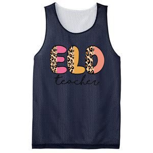 ELD Teacher Retro Leopard Back To School Mesh Reversible Basketball Jersey Tank