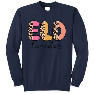 ELD Teacher Retro Leopard Back To School Tall Sweatshirt