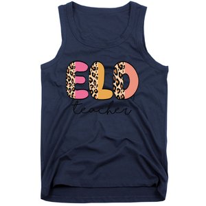 ELD Teacher Retro Leopard Back To School Tank Top