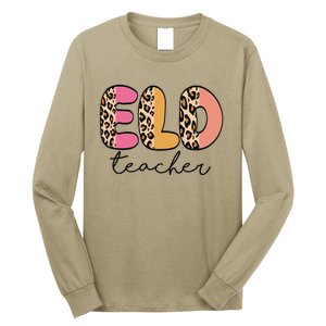 ELD Teacher Retro Leopard Back To School Long Sleeve Shirt