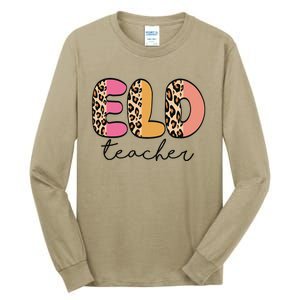 ELD Teacher Retro Leopard Back To School Tall Long Sleeve T-Shirt