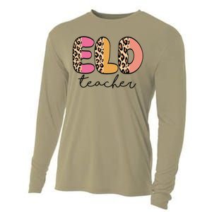 ELD Teacher Retro Leopard Back To School Cooling Performance Long Sleeve Crew