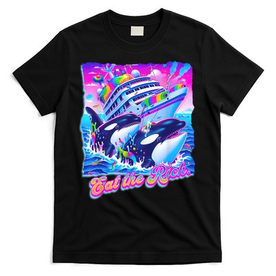 Eat The Rich Whale 90s Orca Funny Whale Animal Yacht Retro T-Shirt