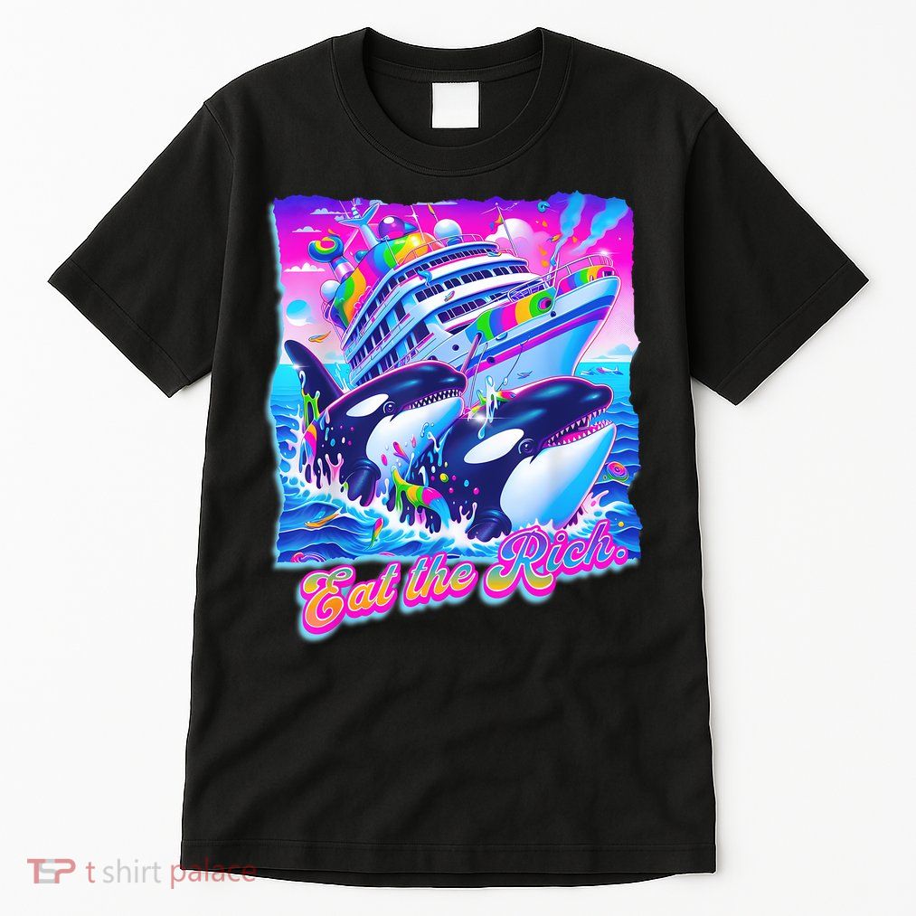 Eat The Rich Whale 90s Orca Funny Whale Animal Yacht Retro Tall T-Shirt