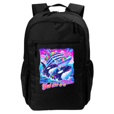 Eat The Rich Whale 90s Orca Funny Whale Animal Yacht Retro Backpack