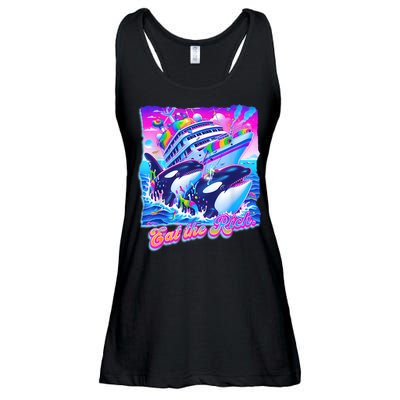Eat The Rich Whale 90s Orca Funny Whale Animal Yacht Retro Ladies Essential Flowy Tank