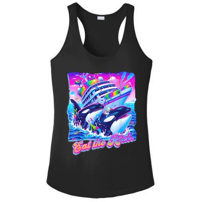 Eat The Rich Whale 90s Orca Funny Whale Animal Yacht Retro Ladies PosiCharge Competitor Racerback Tank