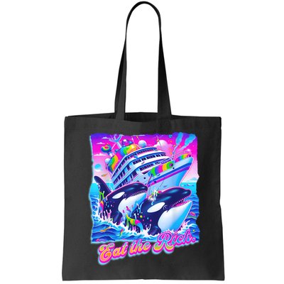 Eat The Rich Whale 90s Orca Funny Whale Animal Yacht Retro Bag