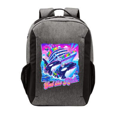 Eat The Rich Whale 90s Orca Funny Whale Animal Yacht Retro Vector Backpack