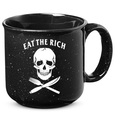Eat The Rich Funny Anti Capitalism Tee 15oz Campfire Ceramic Mug